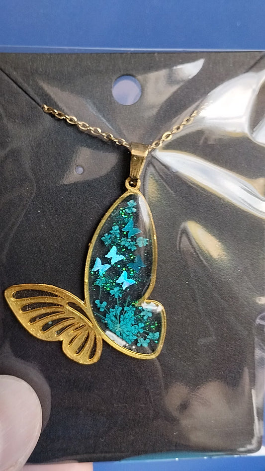 Collier + pendentif papillon